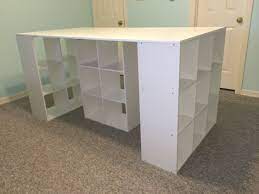Craft Table 36 High No Power Tools Required I Did It Myself Ends Are 3x3 Closetmaid Cubeicals Target Or Sewing Room Design Craft Table Craft Table Diy