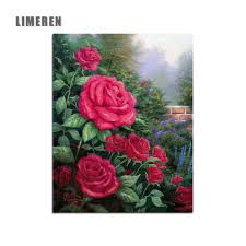 If you are a beginner and you have always wanted to learn how to paint acrylic flowers on canvas the easy way, then this class is for you! Diy Oil Painting By Numbers Modern Acrylic Paint Flower Red Rose Decorative Canvas Painting Coloring By Number For Unique Gift Painting Calligraphy Aliexpress