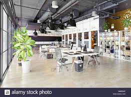 Modern Cozy Loft Office Interior 3d Rendering Stock Photo 176043855 Alamy Loft Office Office Interiors Cozy Office