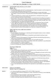 Formulating strategies and plans on how to make the business more successful and working with teams to manage all financial endeavors Financial Director Resume Samples Velvet Jobs