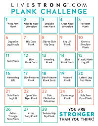 47 Skillful 30 Day Plank Challenge Calendar