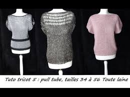 Très mode, le pull bonne mine à tricoter couleur sorbet avec son joli point ajouré. Tuto Tricot 5 Un Pull Manches Courtes Taille 34 A 52 Debutant Youtube
