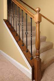 Newel Post And Sloping Kneewall Stair Renovation Stairs Stair Railing