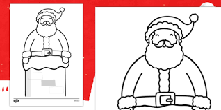 Enjoy the holidays as best as you can, see you next year! Father Christmas In Chimney Coloring Sheet