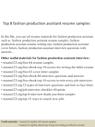 My resume is now one page long, not three.with the same stuff. Top 8 Fashion Production Assistant Resume Samples