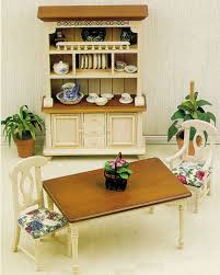 Straight edges, comfortable proportions, and minimalist adornment are hallmarks of this collection of dining room, bedroom, occasional, and entertainment. Dollhouse Broy Hill Dining Room Furniture From Fingertip Fantasies Dollhouse Miniatures