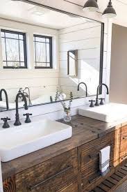 If you've taken a look at my pinterest account lately, you've probably noticed a trend — bathrooms, bathrooms everywhere! 35 Inspiring Farmhouse Bathroom Decor To Get A New Look Rustic Master Bathroom Bathroom Farmhouse Style Bathroom Remodel Master