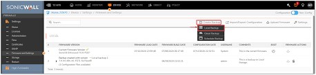 Creating Local Backup On Sonicwall Sonicwall