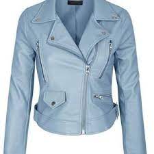 Women S Faux Leather Bomber Sky Blue Jacket Fashion Jacket Shop Blue Leather Jacket Leather Jackets Women Casual Leather Jacket