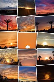 Sunset collage with multiple photos in one frame