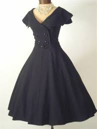 Bettie Page 50s Vintage Style Black Retro Dress Black Swing Dress Swing Dress