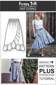 This skirt is perfect for casual wear or to dress up for a special occasion. Ruffle Wrap Skirt Sewing Pattern