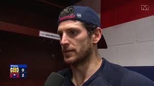 Nic Dowd chats with Al Koken after Caps huge win over Boston
