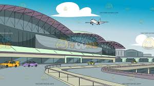 Modern Airport Departure Terminal Background Cartoon Background Anime Background Background