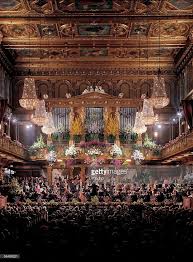 The Golden Concert Hall Of The Musikverein Decorated With Flowers On Musikverein Vienna Philharmonic Concert Hall