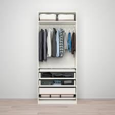 pax bergsbo تشكيلة دولاب ملابس أبيض زجاج محبب ikea