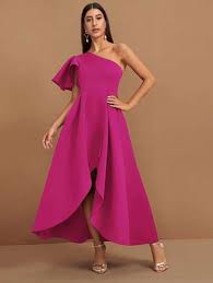 Free Returns Free Shipping On Orders 49 One Shoulder Flutter Sleeve Fit Flare Dress Dres In 2020 Fit Flare Dress Flare Dress Asymmetrical Hem Dress