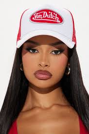 Von Dutch White & Red Trucker Hat
