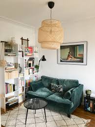 Parisian Apartment Velvet Green Sofa Bookcase Sinnerlig By Ikea Hopper Green Velvet Sofa Green Sofa Home Decor