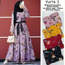 Pada awalnya atau di negeri asalnya busana muslim merupakan pakaian yang longgar dan bermotif sederhana sekali. Jual Yuris Maxy Gamis Katun Monalisa Online Mei 2021 Blibli