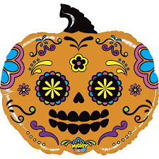 Sugar skull pumpkin carving 2020. 35904we Mighty Pumpkin Sugar Skull Grabo Balloons