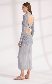 Stripe Rib Twist Dress By Dion Lee Bodycon Dress With Sleeves Long Sleeve Knit Dress Fashion