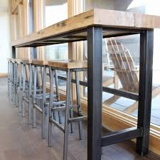 Repurposed Beam Bar Bar Stools Metal Dining Table Bar Height Table Metal Furniture