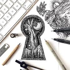 Detailing And Symbolism In Ink Drawings Ink Drawing Sketch Book Drawings