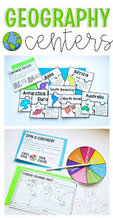 Geography Centers Continents Landforms And Oceans Sst Teaching World Geography Teaching Geography Continents Activities