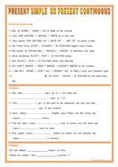 Present Simple Vs Present Continuous Worksheet Free Esl Printable Worksheets Made By Teachers Continuity Present Continuous Worksheet Free Education