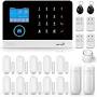 Touch Screen Alarm System For Whole House Security, Wifi Wireless Home Alarm 20 Piece Kit With Siren, PIR Motion Sensor, Remote Controls, Window/Door from www.amazon.com