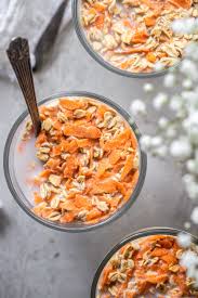 Overnight oatmeal is simply rolled oats or old fashioned oats that have been soaked overnight in liquid. Carrot Cake Overnight Oats Food Faith Fitness