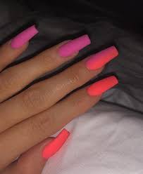 Kylie Kylie Nails Neon Nails Long Acrylic Nails