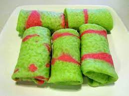 Dadar Gulung Egg Omelette Rolls Indonesian Traditional Snack A Thin Layer Batter Cake Made Of Eggs And Pandan For Flavor And Col Kue Dadar Resep Kue Kue