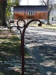Wrought Iron Mailbox Stand Google Search Wrought Iron Mailbox Metal Tree Mailbox Stand