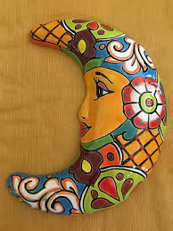 Talavera Moon Talavera Wall Moon Moon Decor Moon Wall Hanging Garden Moon Mexican Pottery Moon Talavera Luna Luna By Moon Decor Talavera Mexican Pottery