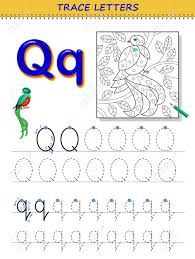 Printable alphabets & words section has many preschool activities helping. Tracing Letter Q For Study Alphabet Printable Worksheet For Kids Education Page For Coloring Book Developing Children Skills For Writing And Tracing Abc Vector Cartoon Image For School Textbook Royalty Free Cliparts