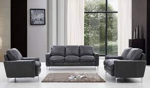 Divani Casa Empire Modern Dark Grey Leather Sofa Set By Vig Furniture Grey Leather Sofa Living Room Leather Sofa Living Room Leather Living Room Set
