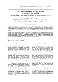 Malaysian journal of analytical sciences. Pdf Trace Metals In Langkawi Coral And Sediment A Study Using Aas And Xrf Elfithri Rahmah Academia Edu