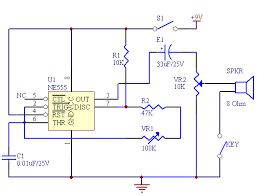 The general 555 timer circuit schematic at the heart of the circuit is a lm555 ic, which includes 23 transistors, 2 diodes and 16 resistors on a silicon. Code Practice Oscillator Using 555 Timer