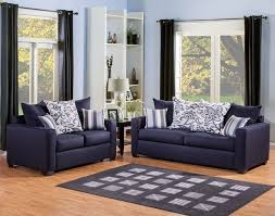2 Pc Rain Royal Blue Colored Fabric Sofa And Loveseat Set With Squared Arms Sofa And Loveseat Set Charcoal Sofa Living Room Living Room Furniture Online