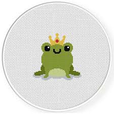 Make these patterns on handkerchief, tablecloths etc. Frog Prince Cross Stitch Pattern Daily Cross Stitch