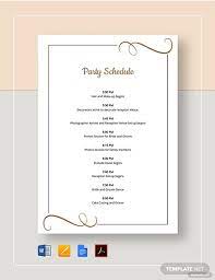 Sample wedding day timeline blocks. Party Schedule Template 12 Free Word Pdf Documents Download Free Premium Templates