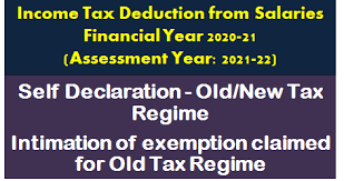 The tax overhaul caps the deduction for state and local taxes at $10,000 per return. Income Tax Deduction From Salaries F Y 2020 21 A Y 2021 22 Format For Self Declaration For Option Old New Regime Central Govt Employees 7th Pay Commission Staff News