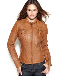 Michael Michael Kors Leather Buckle Collar Motorcycle Jacket Coats Women Macy S Leather Jackets Women Leather Motorcycle Jacket Women Navy Leather Jacket