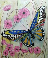Kumpulan sketsa kupu kupu mudah hinggap di bunga, dari samping, berwarna, simple, terbang, kolase (biji), motif batik, untuk anak tk dan sd. Gambar Kupu Kupu Dan Bunga Mudah