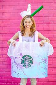 Diy Halloween Costume How To Make A Starbucks Drink Costume Starbucks Unicorn Drink Costume Make Starbucks Costume Diy Costumes Free Jewelry Making Projects