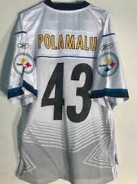 Details About Reebok Nfl Jersey Pittsburgh Steelers Troy Polamalu White Super Bowl 45 Sz L