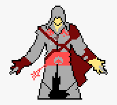 I do not take credit for this art i simply blew up the image and added the grid i do. Assassin S Creed Minecraft Pixel Art Grid Pokemon Hd Png Download Kindpng