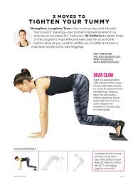 3 Moves To Tighten Your Tummy Move 1 Bear Claw Good Housekeeping July 2015 Tighten Tummy Exercise Workout